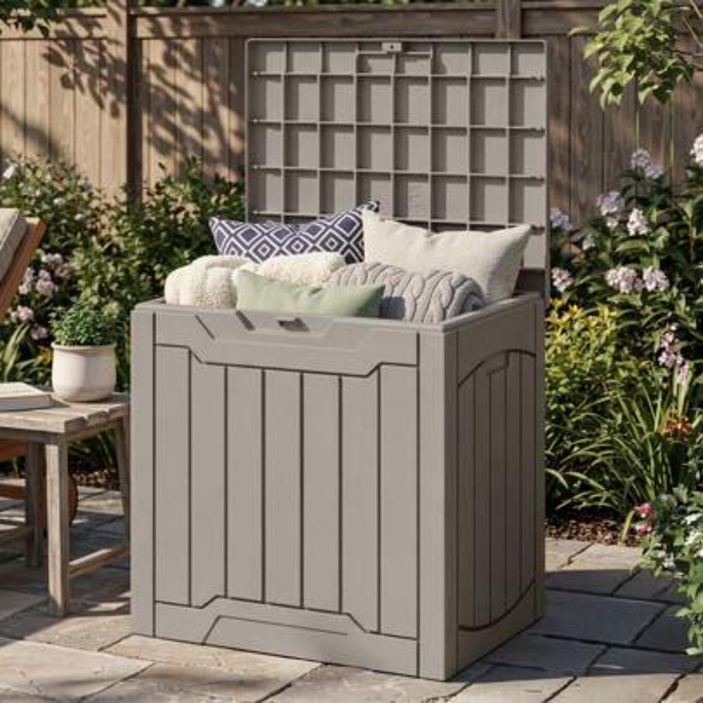 Outdoor Lighting Box - 31 Gallon Waterproof Resin Outdoor Storage