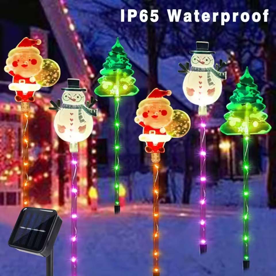 Outdoor Lighting Tree - 1Set of Solar Santa Claus&Christmas Tree