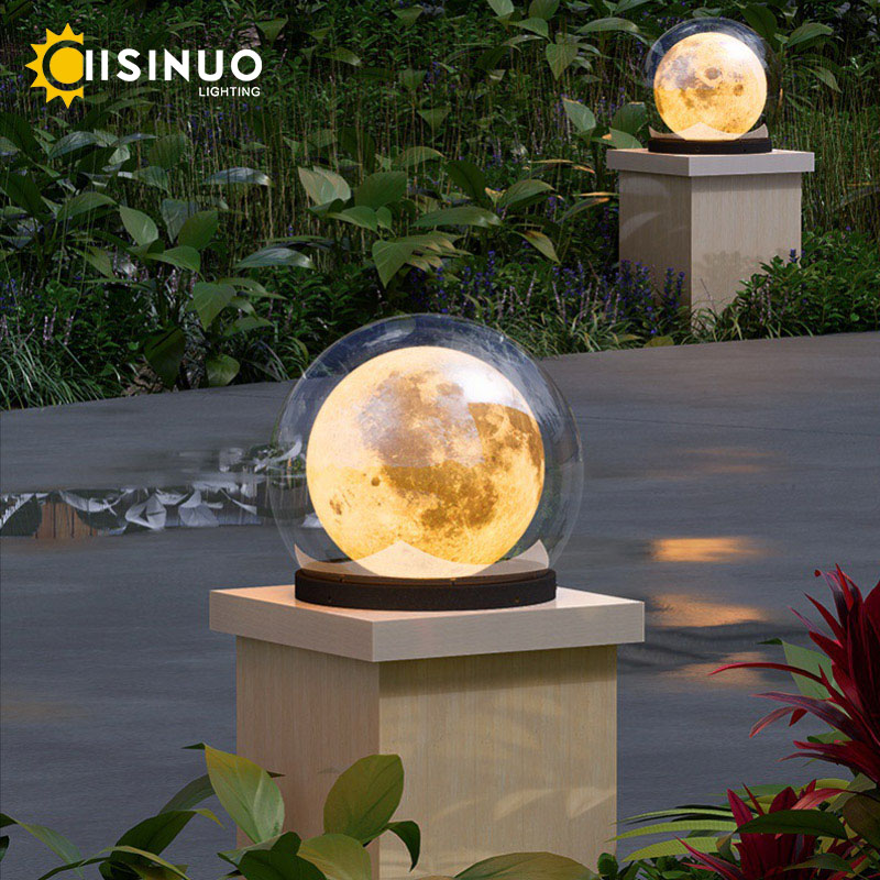 Outdoor Lighting Year Round - Creative Moon Pillar Lights Outdoor Waterproof