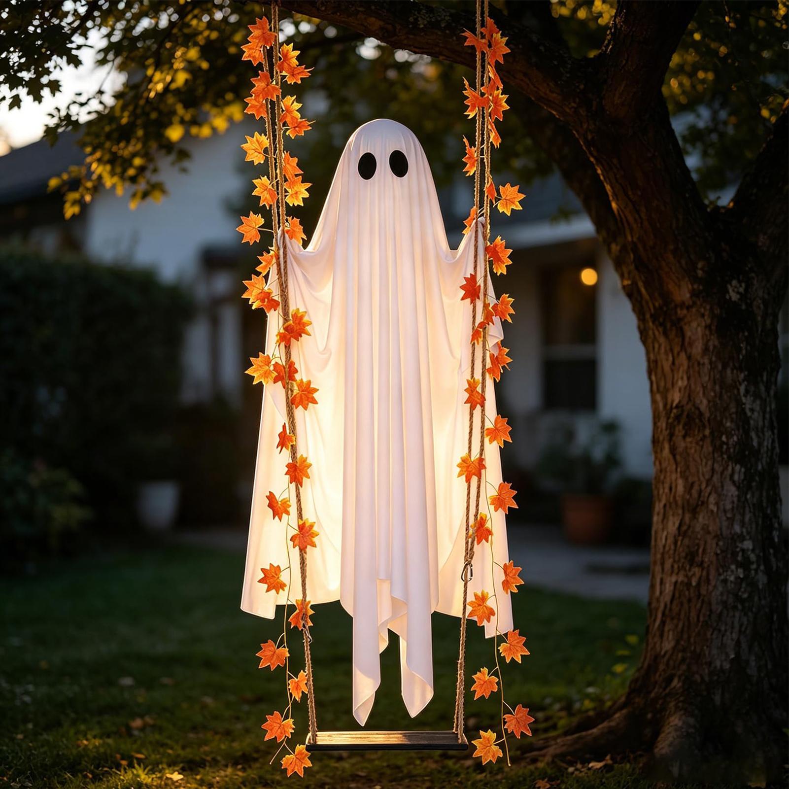 Swinging Ghost Light Up Spooky - Outdoor Lighting Tree 评论和价格
