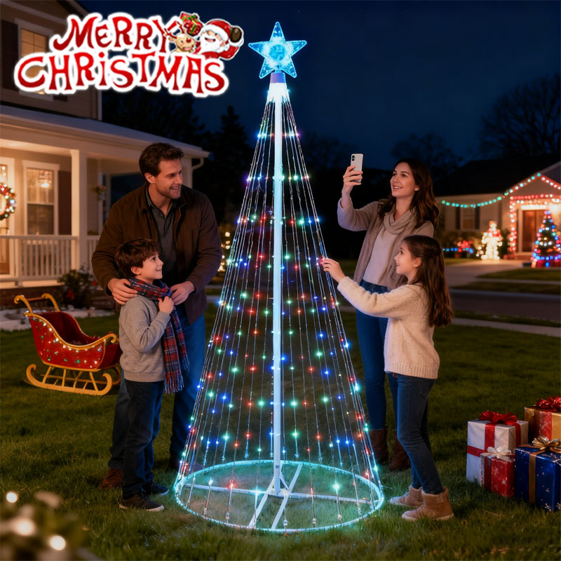 Solar-Powered LED Waterfall St - Outdoor Lighting Tree 评论和价格