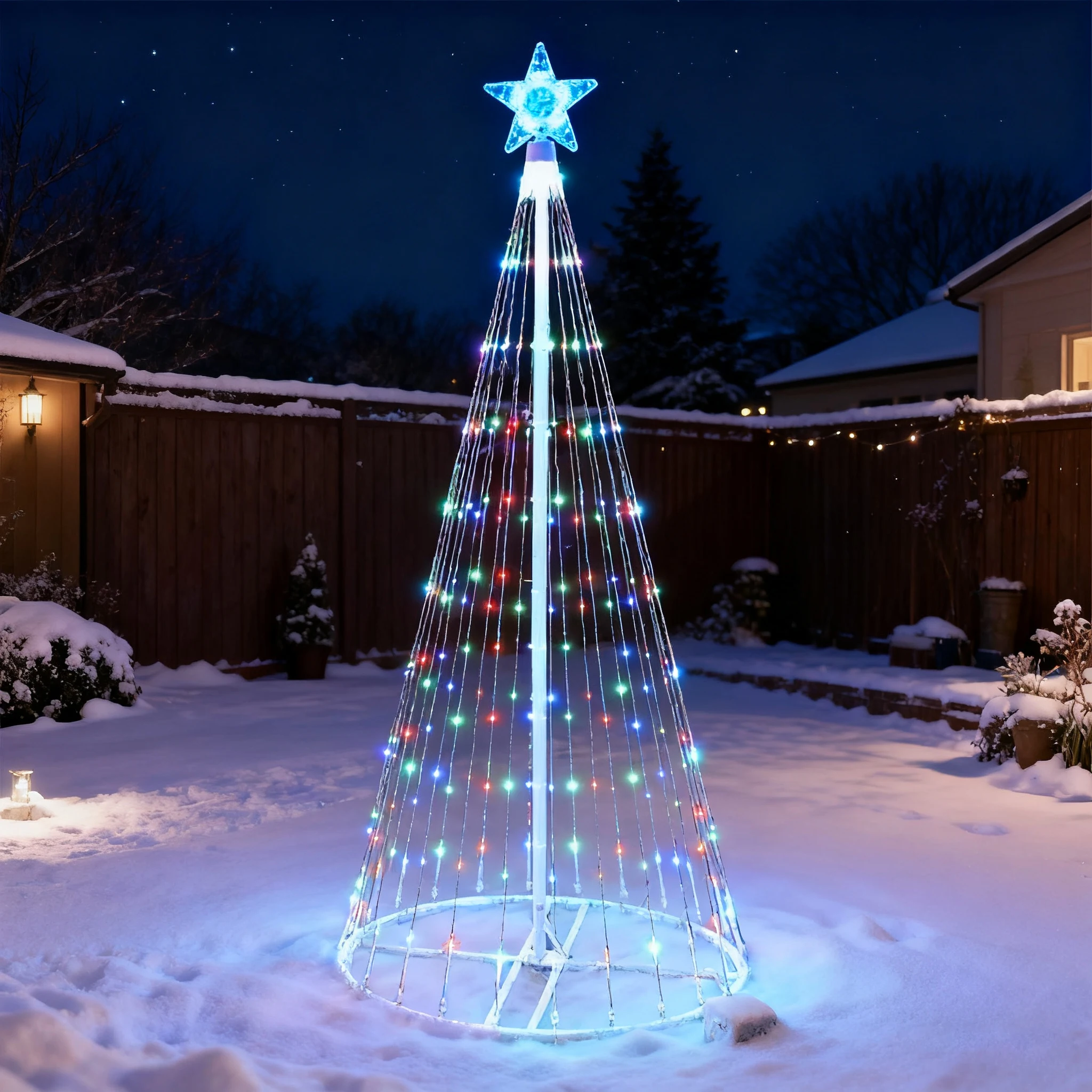 Solar-Powered LED Waterfall St - Outdoor Lighting Tree 评论和价格
