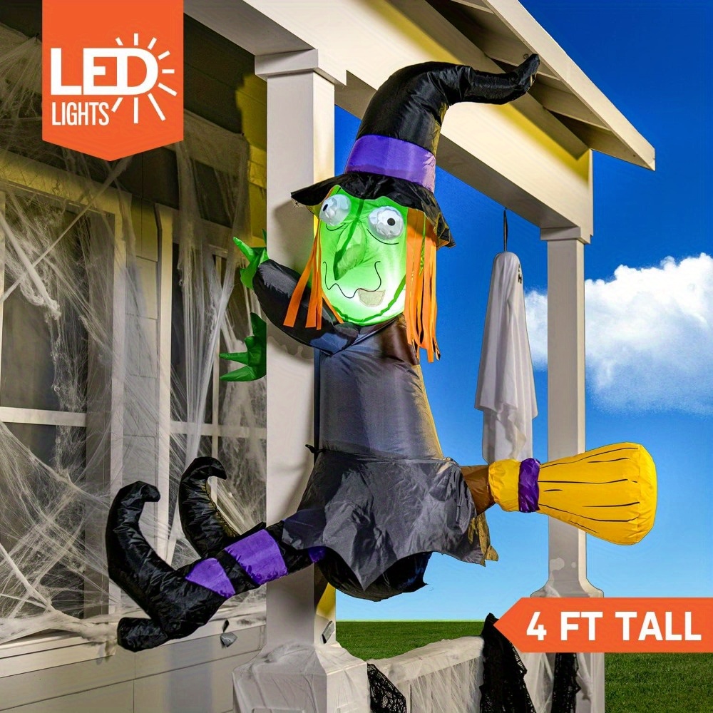4FT Halloween Inflatable Witch - Outdoor Lighting Tree 评论和价格