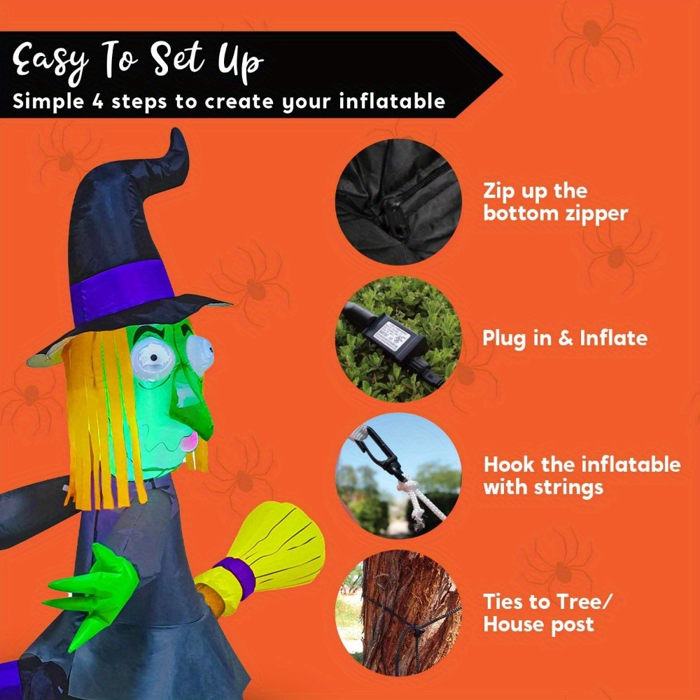 4FT Halloween Inflatable Witch - Outdoor Lighting Tree 评论和价格