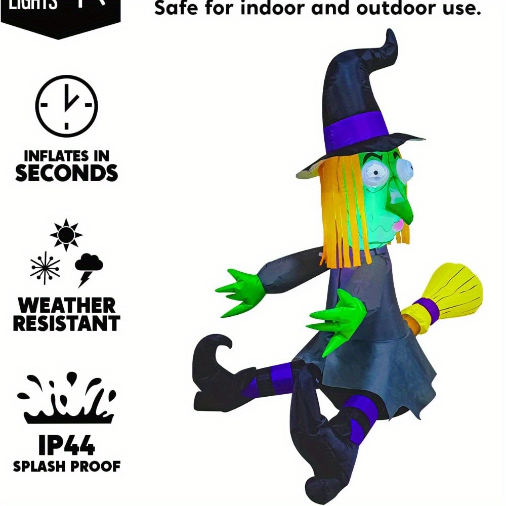 4FT Halloween Inflatable Witch - Outdoor Lighting Tree 评论和价格
