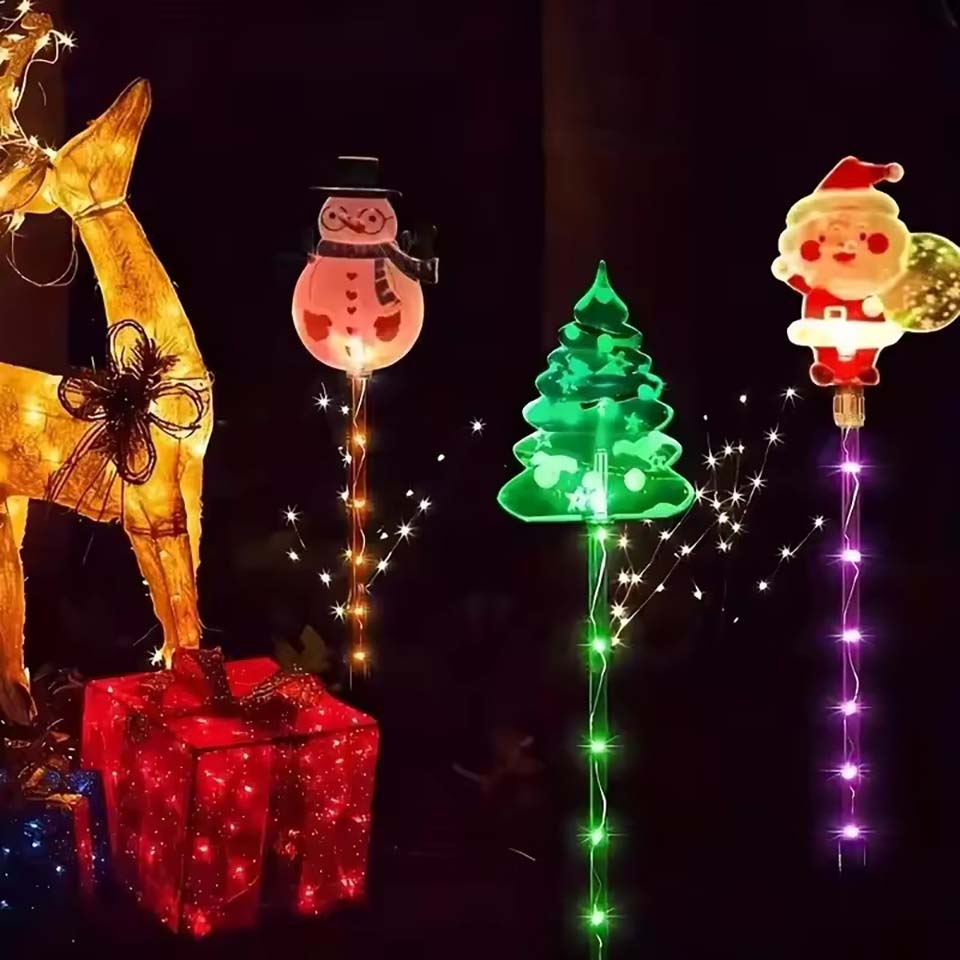 1Set of Solar Santa Claus&Chri - Outdoor Lighting Tree 评论和价格