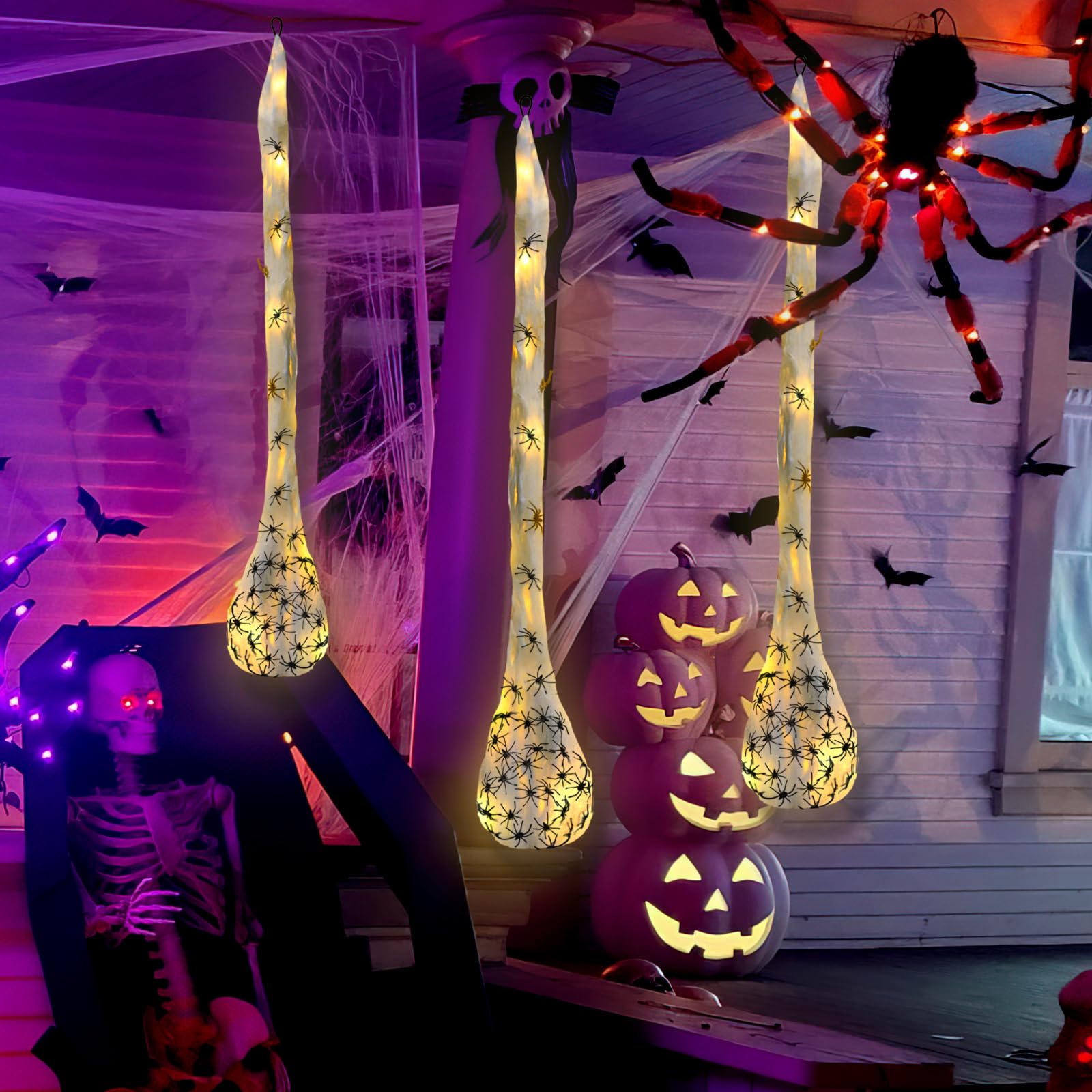 1-3Pcs Halloween Light Spider  - Outdoor Lighting Tree 评论和价格