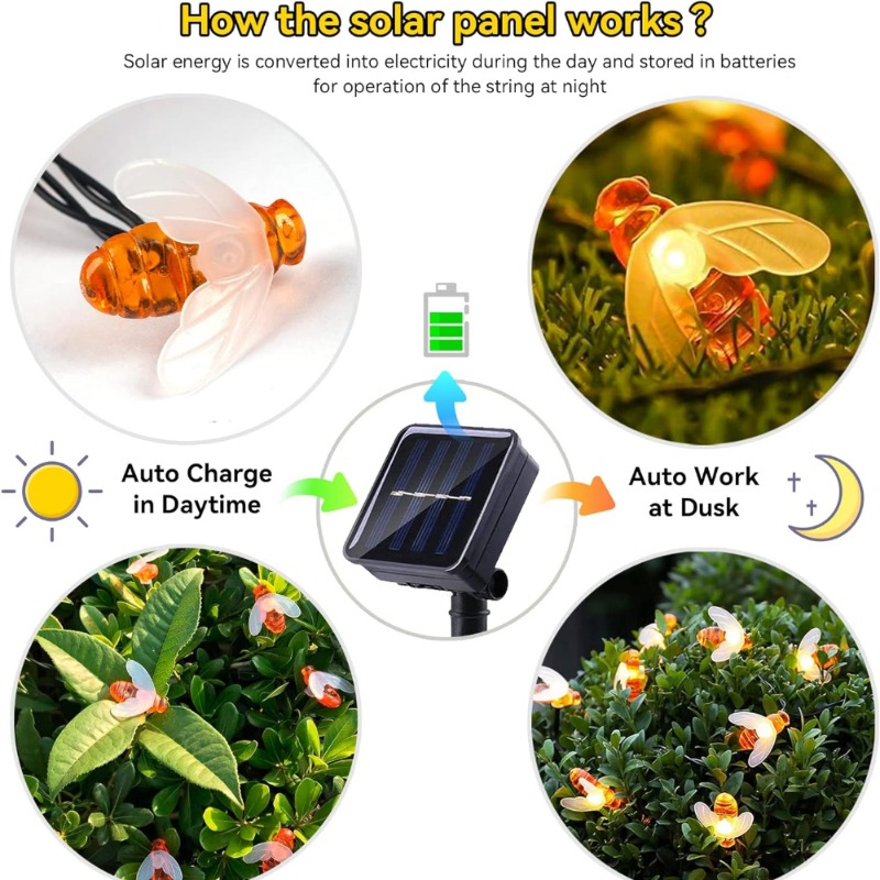 Solar Bee String Light 7m 50 L - Outdoor Lighting Tree 评论和价格