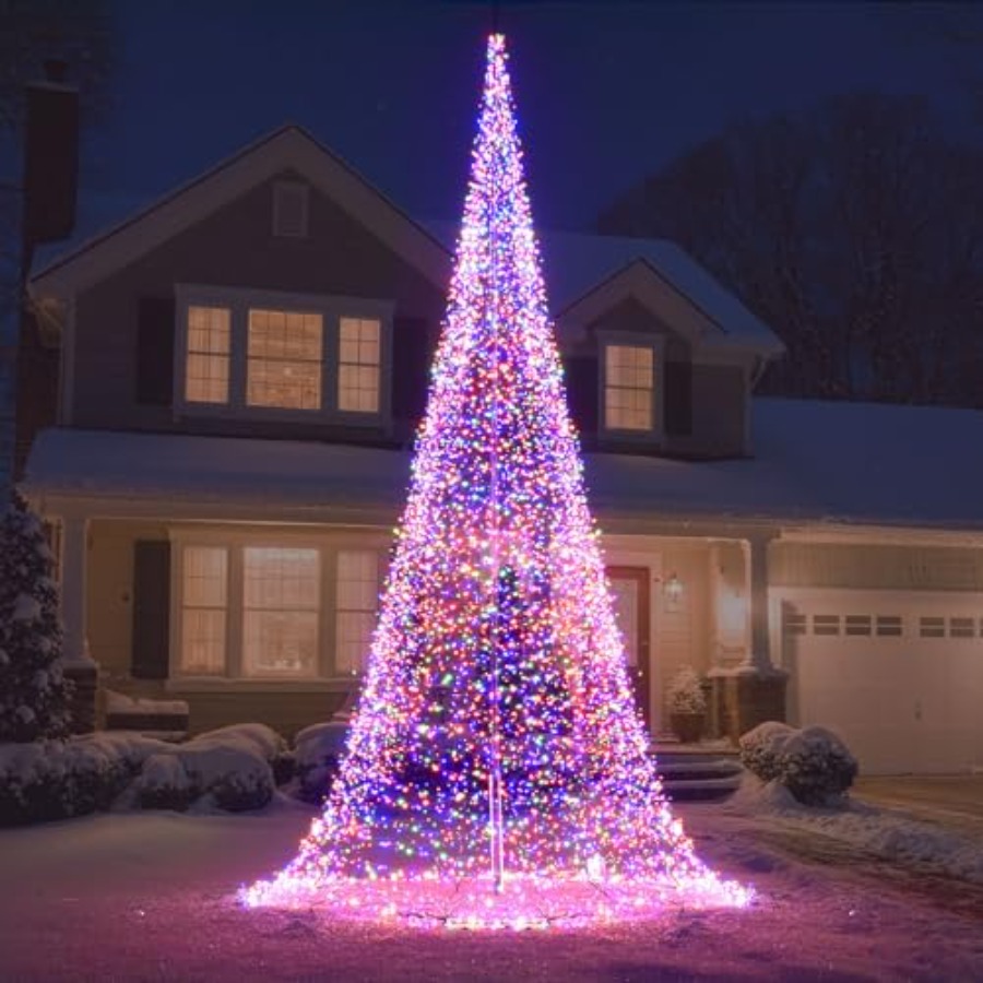 Outdoor Flagpole LED Christmas - Outdoor Lighting Tree 评论和价格