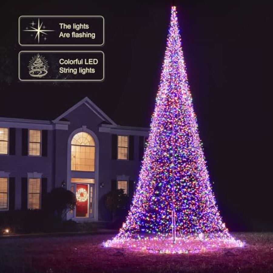 Outdoor Flagpole LED Christmas - Outdoor Lighting Tree 评论和价格