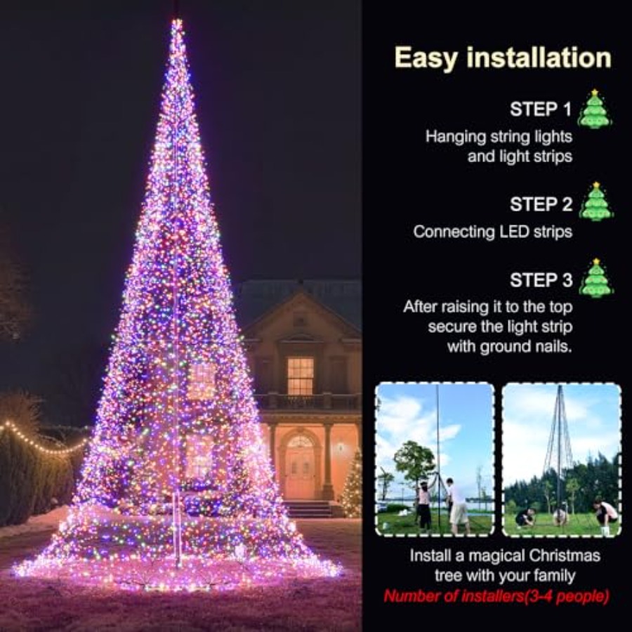 Outdoor Flagpole LED Christmas - Outdoor Lighting Tree 评论和价格