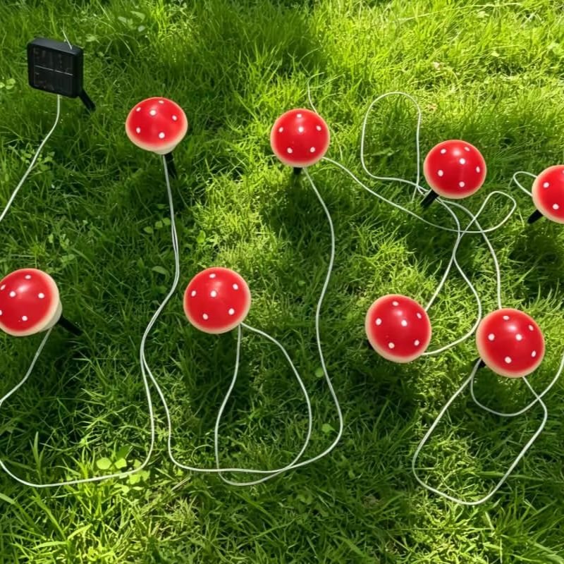 Solar Mushroom String Lights W - Outdoor Lighting Halloween 评论和价格